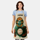 Sporthonkbalspeler, Catcher met Mitt Schort (Gedragen)