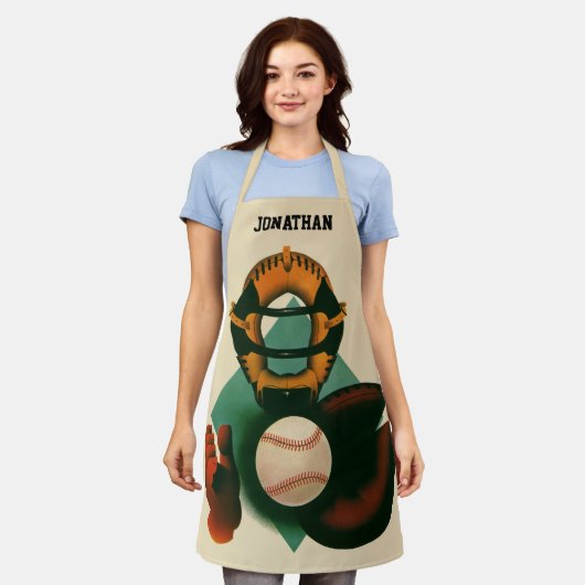 Sporthonkbalspeler, Catcher met Mitt Schort (Gedragen)