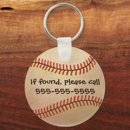  Sporthonkbalspeler, Catcher met Mitt Sleutelhanger (Achterkant)