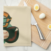  Sporthonkbalspeler, Catcher met Mitt Theedoek (Quarter Fold)