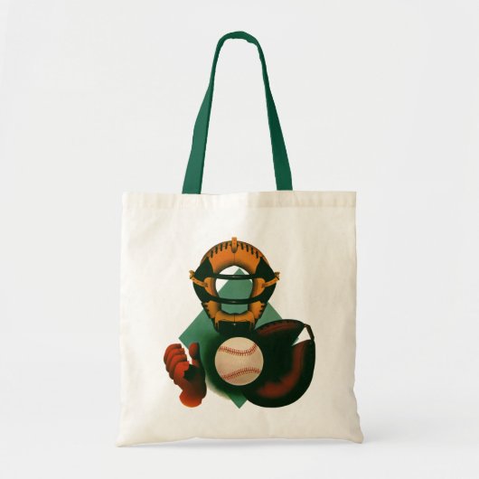  Sporthonkbalspeler, Catcher met Mitt Tote Bag (Voorkant)