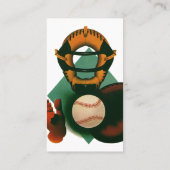 Sporthonkbalspeler, Catcher met Mitt Visitekaartje (Achterkant)