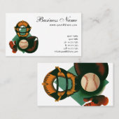 Sporthonkbalspeler, Catcher met Mitt Visitekaartje (Voorkant / Achterkant)