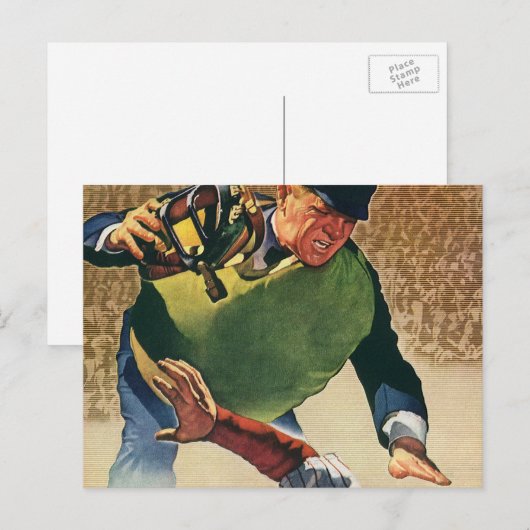 Sporthonkbalspeler, de Umpire Briefkaart (Voorkant / Achterkant)