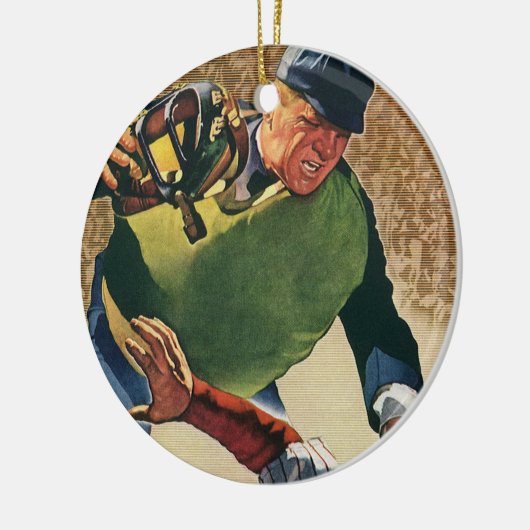 Sporthonkbalspeler, de Umpire Keramisch Ornament (Links)