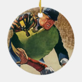 Sporthonkbalspeler, de Umpire Keramisch Ornament (Achterkant)