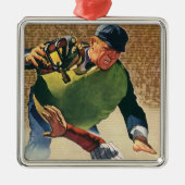 Sporthonkbalspeler, de Umpire Metalen Ornament (Voorkant)