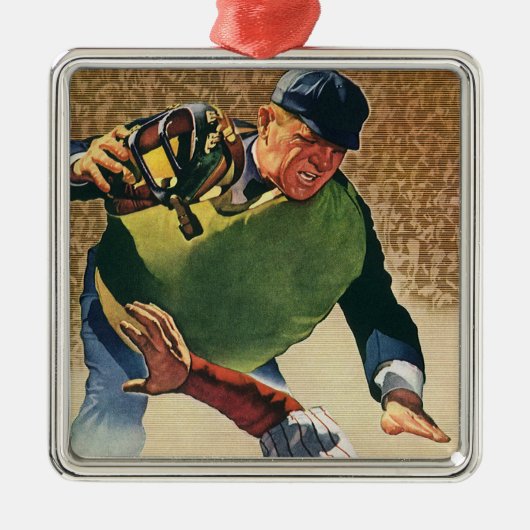  Sporthonkbalspeler, de Umpire Metalen Ornament (Voorkant)