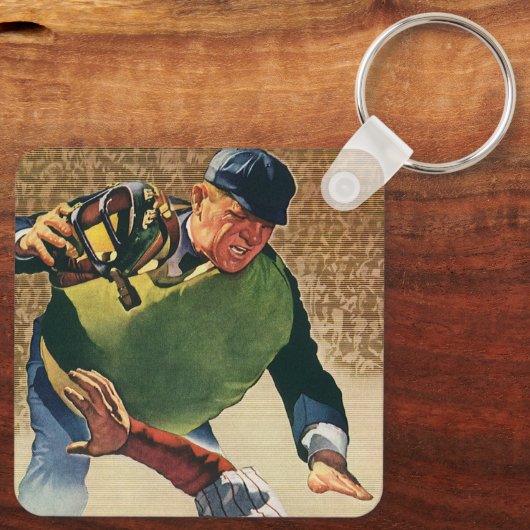 Sporthonkbalspeler, de Umpire Sleutelhanger (Achterkant)