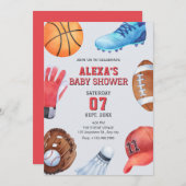 Sporticoon baby shower kaart (Voorkant / Achterkant)