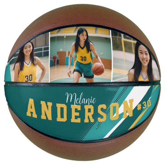 Sportief 3 Fotocollage Speler Naam & Teamnummer Basketbal (Voorkant)