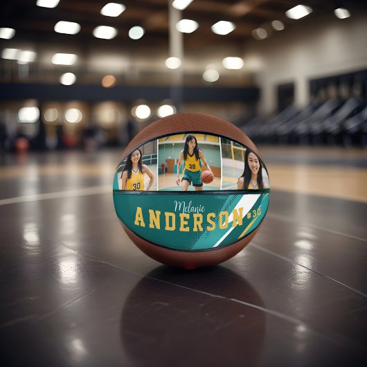 Sportief 3 Fotocollage Speler Naam & Teamnummer Basketbal