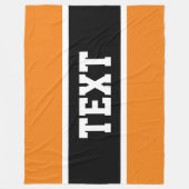 Sportief Atletisch Sinaasappel Zwart Wit Strepen T Fleece Deken (Voorkant)