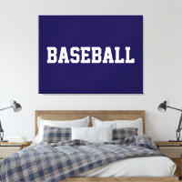 Sportief atletisch witte BASEBALL-tekst op marineb