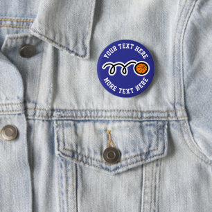 Sportief basketbal Verjaardagsfeest cadeau aangepa Ronde Button 5,7 Cm