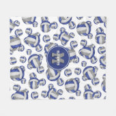 Sportief Blauw Grijs Team Kleuren Girly Volleybal Fleece Deken (Voorkant (Horizontaal))