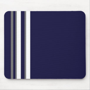Sportief Blauw Grijs & Witte Strip Muismat