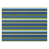 Sportief blauw groen strepen tafelkleed (Voorkant (Horizontaal))
