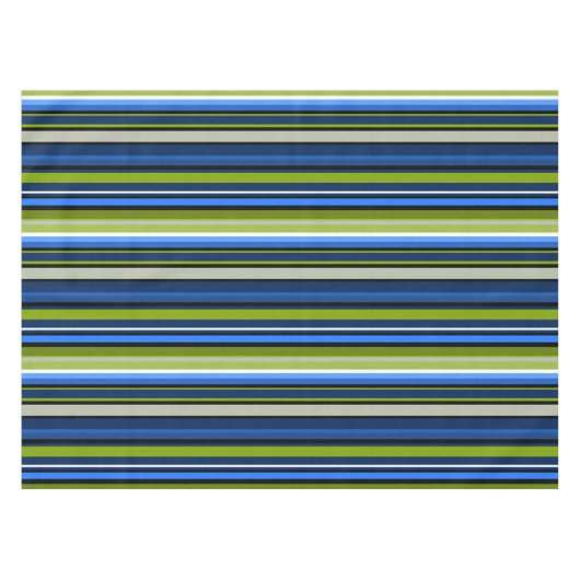 Sportief blauw groen strepen tafelkleed (Voorkant (Horizontaal))