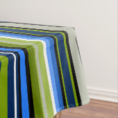 Sportief blauw groen strepen tafelkleed (Voorbeeld)