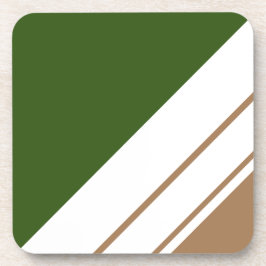 Sportief bos Groen Bruin Wit Racing Stripes Bier Onderzetter