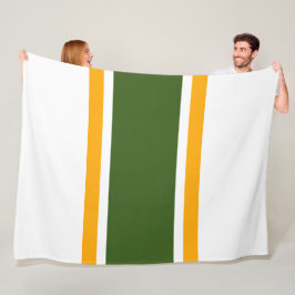 Sportief Breed Bos Groen Geel Racing Stripes Fleece Deken