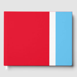 Sportief breed hemelsblauw witte strepen op helder gastenboek