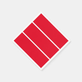 Sportief breed vet helder rood slank wit strepen servet