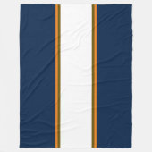 Sportief donkerblauw marineblauw Sinaasappel witte Fleece Deken (Voorkant)