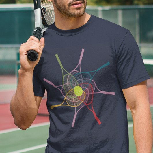 Sportief-draag kleur tennisrackets t-shirt