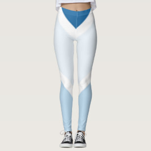 Sportief en dynamisch blauw streeppatroon leggings