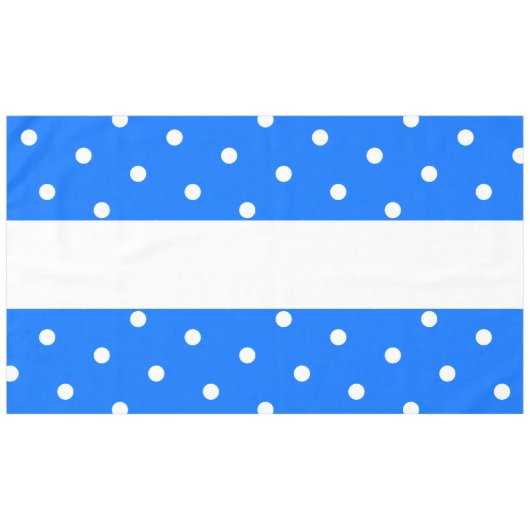 Sportief Fun Helderblauw Wit Polka gestippelde str Tafelkleed (Voorkant (Horizontaal))