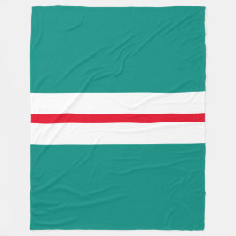 Sportief Fun Slim Rood Wit Centrum Strepen op Blau Fleece Deken