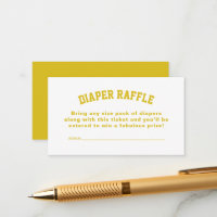Sportief geel baby shower luier verloting ticket