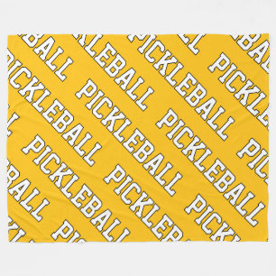 Sportief Geel Oranje Wit Herhalend PICKLEBALL Fleece Deken