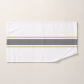 Sportief grijs goudbruin racestrepen op wit bad handdoek (Handdoek)