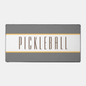 Sportief Grijs Wit Racing Stripes PICKLEBALL Tekst Bureaumat (Voorkant)
