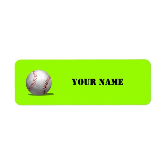 Sportief groen honkbal schoolboek etiket (Voorkant)