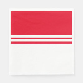 Sportief Helder Rood Wit Kleur Blok Racing Stripes Servet