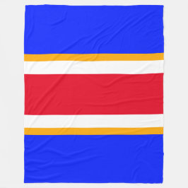 Sportief helder rood wit levendig blauw racestrepe fleece deken