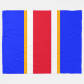 Sportief helder rood wit levendig blauw racestrepe fleece deken (Voorkant (Horizontaal))