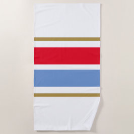 Sportief Helder Rood Wit Lichtblauw Racing Stripes Strandlaken