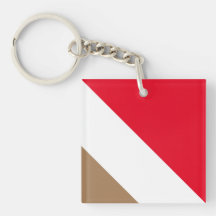 Sportief Helder Rood Wit Mocha Bruin Slant Stripes