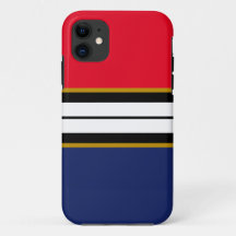 Sportief Helder Rood Wit Navy Blauw Racing Stripes