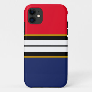 Sportief Helder Rood Wit Navy Blauw Racing Stripes Case-Mate iPhone Case