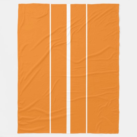 Sportief Helder Sinaasappel Slanke Witte Racing St Fleece Deken (Voorkant)