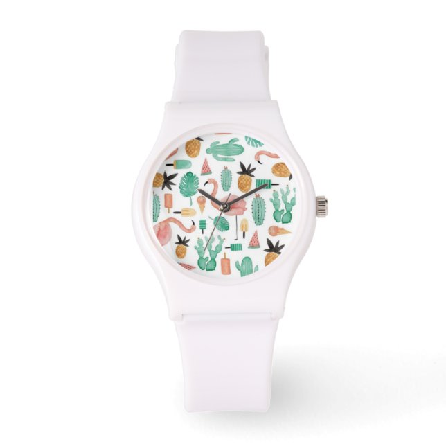Sportief horloge zomer print meisje vrouw (Voorkant)