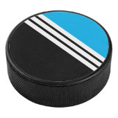 Sportief Ice Blue Zwart Slant Wit Racing Stripes Hockey Puck (3/4)