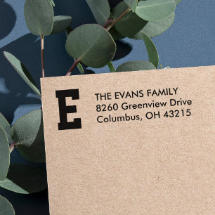 Sportief initiaal eenvoudig retouradres  zelfinktende stempel