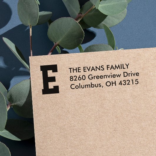 Sportief initiaal eenvoudig retouradres zelfinktende stempel